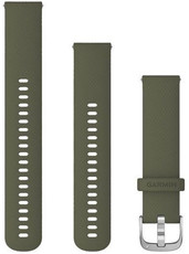 Garmin Quick Release band 20mm, silicone, groen, zilveren gesp (Venu, Venu Sq, Venu 2 plus, etc.) + verlengd deel