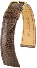 Donkerbruin lederen band Hirsch London M 04366110-1 (Lizard leather) Hirsch selectie