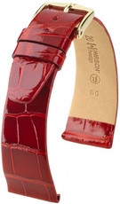 Rood lederen band Hirsch Prestige L 02207020-1 (Alligator leder) Hirsch Selection