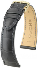 Grijze leren band Hirsch London L 04307039-1 (Alligatorleer) Hirsch Selection