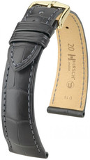 Grijze leren band Hirsch London M 04207139-1 (Alligatorleer) Hirsch Selection