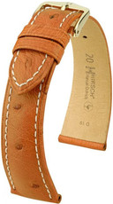 Lichtbruine leren riem Hirsch Massai Ostrich L 04262071-1 (Struisvogelleer) Hirsch Selection