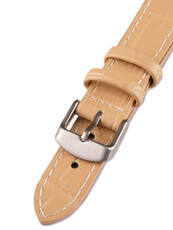 Unisex beige lederen horlogeband W-140-D