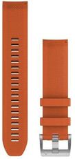 Garmin QuickFit band 22mm, silicone, oranje, zilveren gesp (Marq, Marq 2)