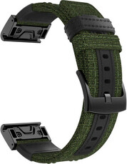 QuickFit band 26mm, nylon, groen, zwarte gesp (Garmin Fenix 7X/6X/5X, Tactix, etc.)