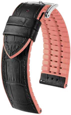 Riem Hirsch Andy M 0922328150-1, zwart, kalfsleer/natuurrubber, roze, gelimiteerde oplage