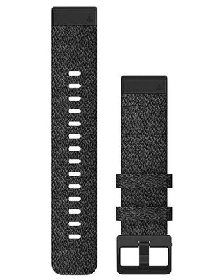 Garmin QuickFit band 20mm, nylon, zwart, zwarte gesp (Fenix 7S/6S/5S)