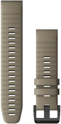 Garmin QuickFit band 22mm, silicone, beige, zwarte gesp (Fenix 7/6/5, Epix 2, etc.)