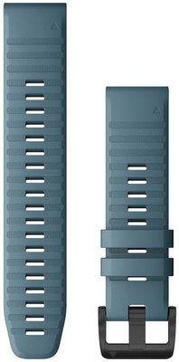 Garmin QuickFit band 22mm, silicone, blauw, zwarte gesp (Fenix 7/6/5, Epix 2, MARQ, etc.)