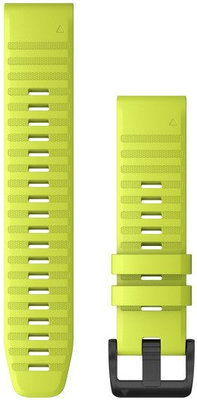 Garmin QuickFit band 22mm, silicone, geel, zwarte gesp (Fenix 7/6/5, Epix 2, MARQ, etc.)