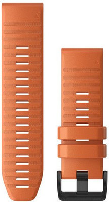 Garmin QuickFit band 26mm, silicone, oranje, zwarte gesp (Fenix 7X/6X/5X, Tactix, etc.)