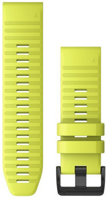 Garmin QuickFit band 26mm, silicone, geel, zwarte gesp (Fenix 7X/6X/5X, Tactix, etc.)