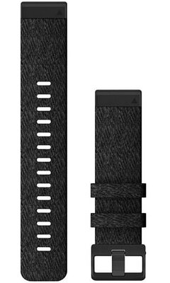 Garmin QuickFit band 22mm, nylon, zwart, zwarte gesp (Fenix 7/6/5, Epix 2, etc.)