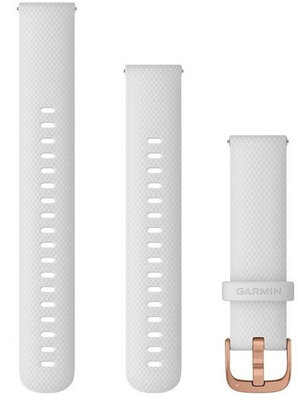 Garmin Quick Release 18mm band, silicone, wit, roségouden gesp (Venu 2S, Vívoactive 4S, Vívomove 3S)