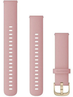 Garmin Quick Release 18mm band, silicone, roze, gouden gesp (Venu 2S, Vívoactive 4S, Vívomove 3S) + verlengd deel