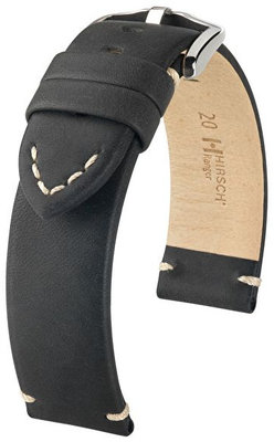 Zwart leren band Hirsch Ranger L 05402050-2 (Teletina)