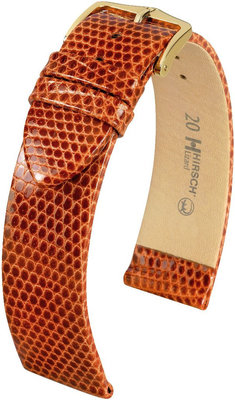 Bruin Leren Riem Hirsch Lizard L 01766070-1 (Lizard Leather)