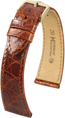 Bruin Leren Riem Hirsch Echt Croco M 18900870-1 (Krokodillenleer)