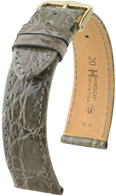 Grijze leren riem Hirsch Genuine Croco M 18900830-1 (Krokodillenleer) Hirsch selectie