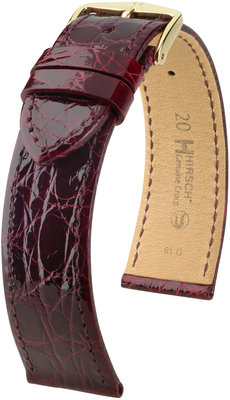 Burgundy leren riem Hirsch Genuine Croco L 18920860-1 (Krokodillenleer) Hirsch selectie