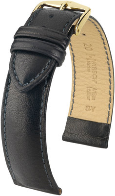 Zwart leren riem Hirsch Merino L 01206050-1 (Schapenvacht)