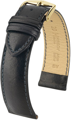 Zwart leren riem Hirsch Merino M 01206150-1 (Schapenvacht)