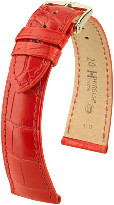 Rood lederen band Hirsch London M 04307129-1 (Alligator leder) Hirsch selectie