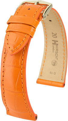 Oranje leren band Hirsch London M 04307176-1 (Alligatorleer) Hirsch selectie