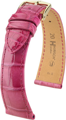 Roze lederen band Hirsch London M 04307124-1 (Alligator leder) Hirsch selectie