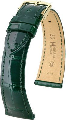 Groen leren band Hirsch London M 04307141-1 (Alligatorleer) Hirsch selectie