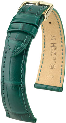 Groen leren band Hirsch London M 04307149-1 (Alligatorleer) Hirsch selectie