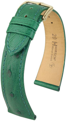 Groen leren riem Hirsch Massai Ostrich L 04362040-1 (Struisvogelleer) Hirsch selectie