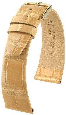 Beige leren band Hirsch Prestige L 02207090-1 (Alligatorleer) Hirsch Selection