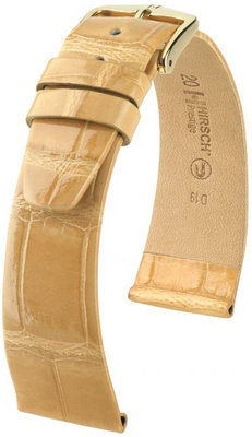 Beige leren band Hirsch Prestige M 02307190-1 (Alligatorleer) Hirsch Selection