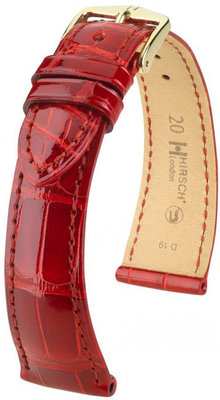 Rood lederen band Hirsch London L 04207020-1 (Alligator leder) Hirsch Selection