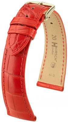 Rood lederen band Hirsch London M 04207129-1 (Alligator leder) Hirsch Selection