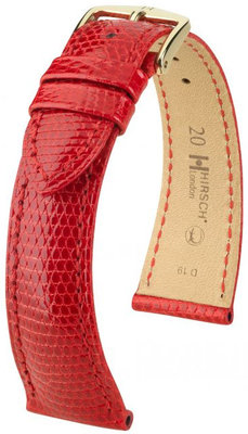 Rood lederen band Hirsch London M 04266120-1 (Lizard leather) Hirsch Selection