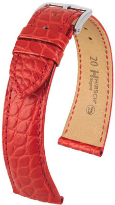 Rood lederen band Hirsch Regent L 04107029-2 (Alligator leder) Hirsch Selection