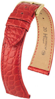 Rood lederen band Hirsch Regent M 04107129-1 (Alligator leder) Hirsch Selection