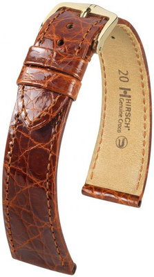 Bruin Leren Riem Hirsch Echt Croco L 01808070-1 (Krokodillenleer)