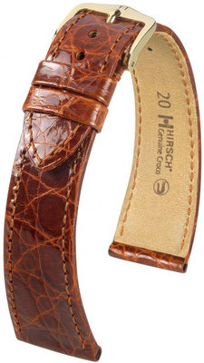 Bruin Leren Riem Hirsch Echt Croco M 01808170-1 (Krokodillenleer)