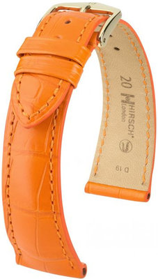 Oranje leren band Hirsch London L 04207076-1 (Alligatorleer) Hirsch Selection