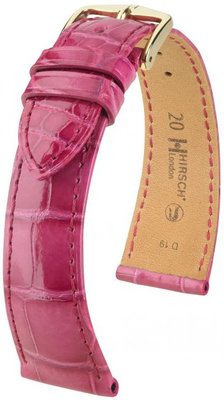 Roze leren band Hirsch London L 04207024-1 (Alligatorleer) Hirsch Selection