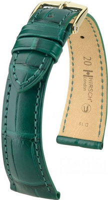 Groen leren band Hirsch London L 04207049-1 (Alligatorleer) Hirsch Selection