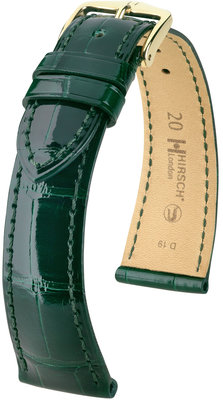 Groen leren band Hirsch London L 04307041-1 (Alligatorleer) Hirsch selectie