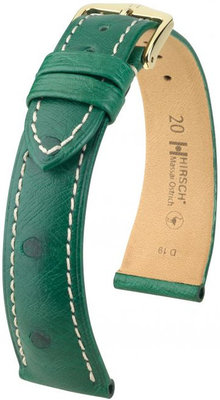 Groen leren riem Hirsch Massai Ostrich L 04262041-1 (Struisvogelleer) Hirsch Selection