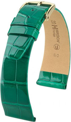 Groene leren band Hirsch Prestige L 02207040-1 (Alligatorleer) Hirsch Selection