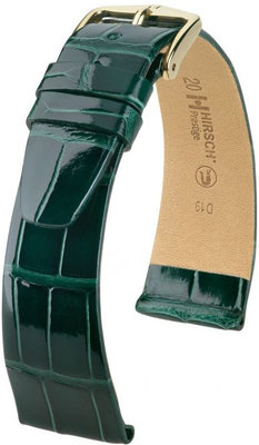 Groene leren band Hirsch Prestige L 02207041-1 (Alligatorleer) Hirsch Selection