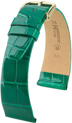 Groene leren band Hirsch Prestige M 02307140-1 (Alligatorleer) Hirsch Selection