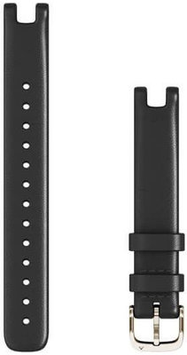 Garmin Lily-riem, leer, zwart, zilveren gesp